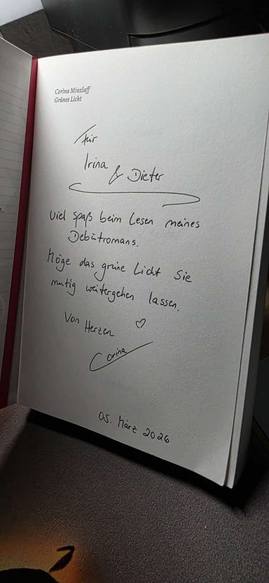 Widmung für den Vereinsvorstand